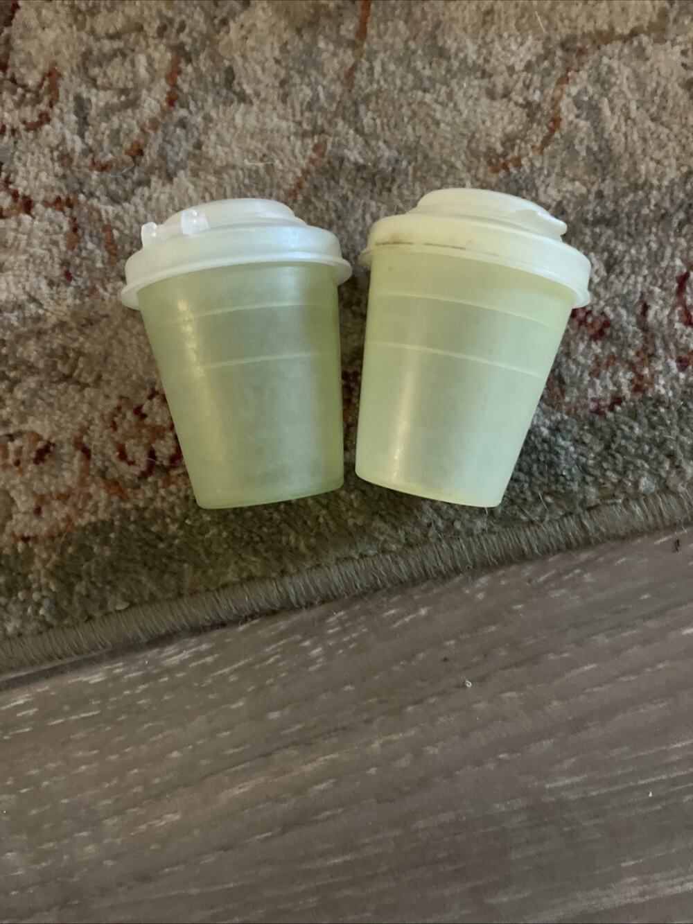 Vintage Midget Tupperware Mini 2.5" Salt Pepper Shakers Set #1
